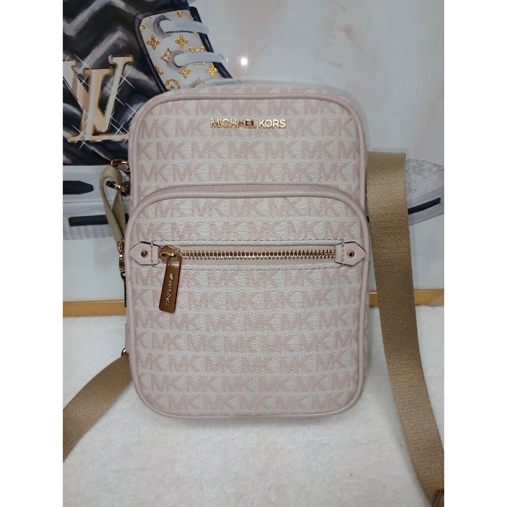 MICHAEL KORS LOGO FLIGHT BAG CROSSBODY BEDFORD ZIP